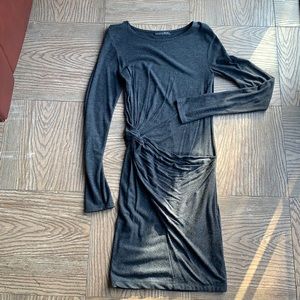 NWOT Zara Knotted Long sleeve gray dress